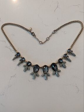 J. Crew Gold Gray Statement Necklace